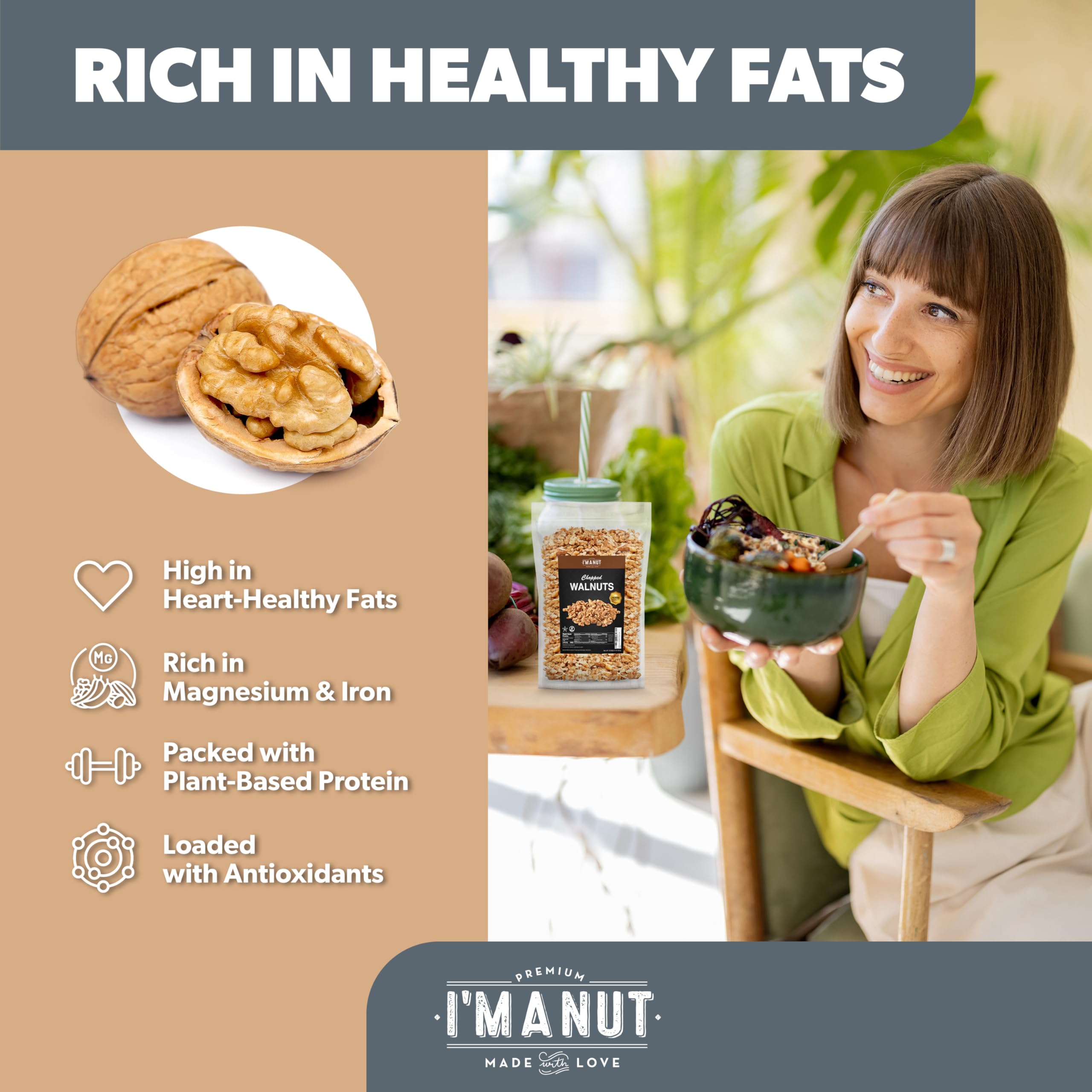 Walnuts - Chopped Raw 1Kg Pack